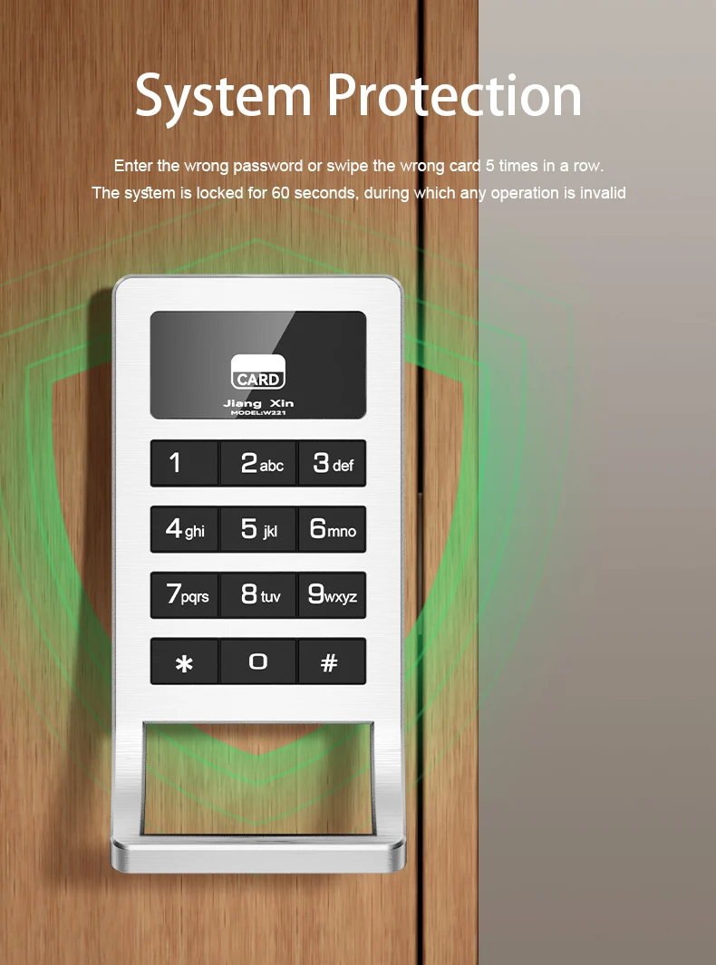 Zinc Alloy Digital Smart Lock RFID Card Password Cabinet Lock for Sauna Gym Locker File Cabinet Storage Cabinet