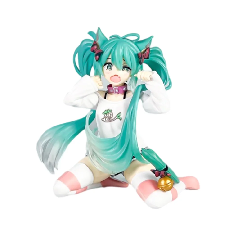 12 cm desktop schattige kat oor Hatsune Miku leuke stijl anime pop speelgoed PVC model collectible pop kinderen verjaardagscadeau