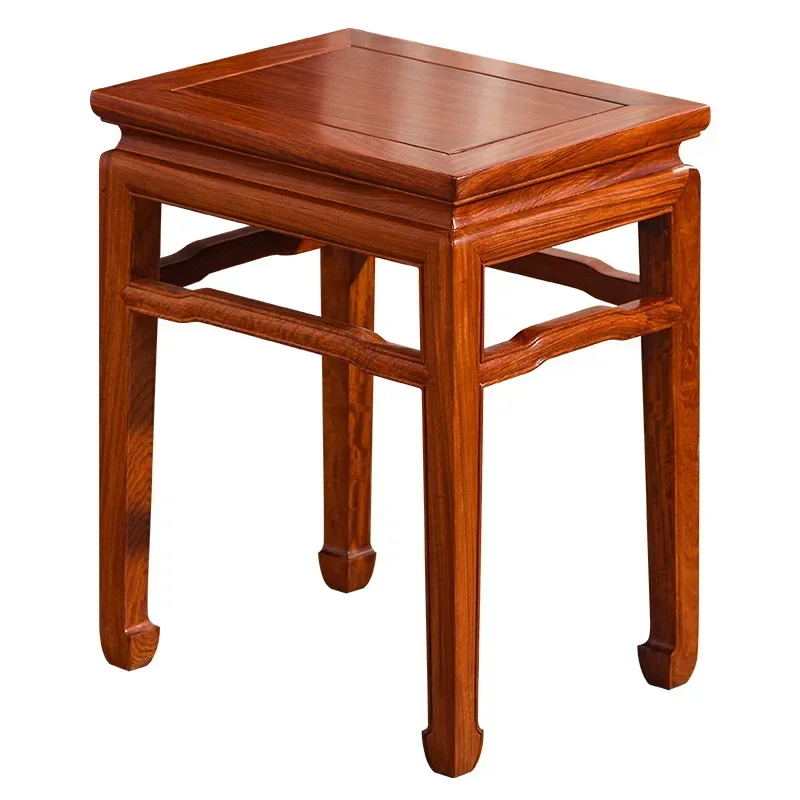 

Myanmar Rosewood Square Stool New Chinese Style Solid Wood Low Stool Pterocarpus Macrocarpus Shoe Changing Stool Rosewood