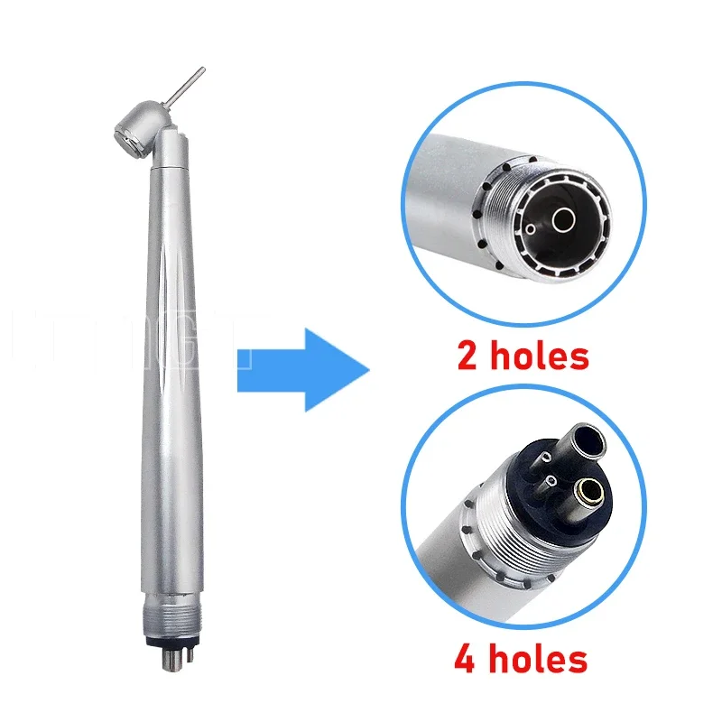 JINGT Dental LED High Speed Handpiece 45 Degree Surgery Dentist Tips Air Turbine Push Button DentistryTriple Water Ceramic Rotor