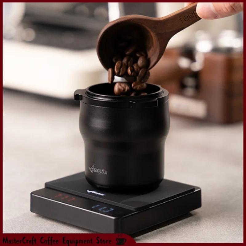 HOT Feepie Coffee Dosing Cup 58Mm Three Ears Anti Flying Powder Dosing Receiver Weighing Aroma Cup For Espresso Grinder Home Use