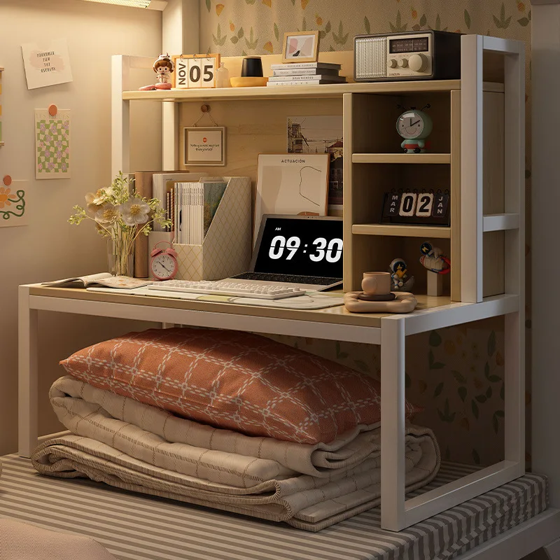 Desk on the bed, dormitory artifact, steel frame, notebook table, bay window, bedside shelf for college students, computer desk