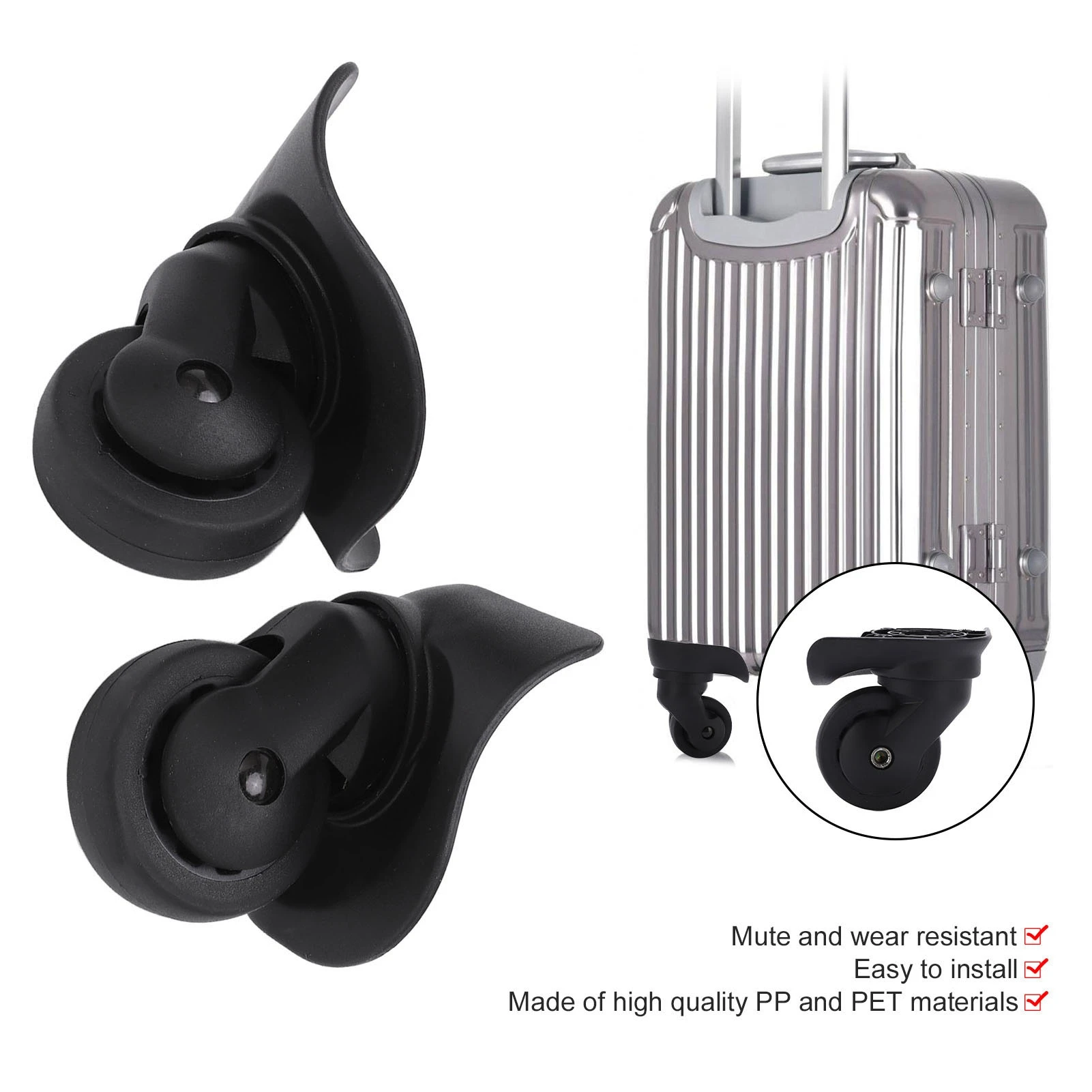 Portable Suitcase Replacement Casters 1 Pair A53 Trolley Case Luggage Wheel Travel Suitcase Wheel Replacement Casters