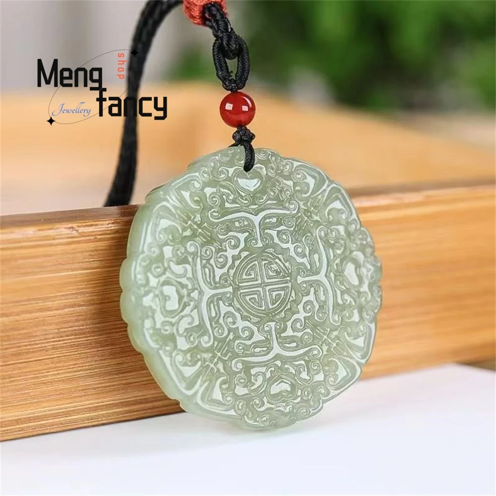 Natural Hetian Jade Beast Head Pendant Genuine Divine Elegant Simple High-grade Popular Fashion Fine Jewelry Mascot Holiday Gift