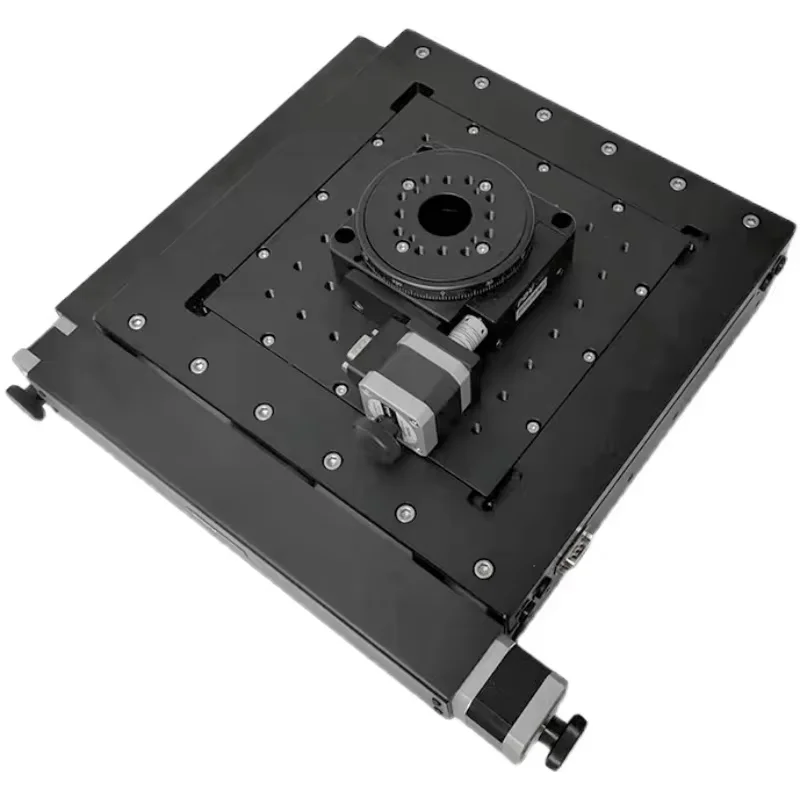 2-Axis Linear Plus Rotation XYR Motorized Three-axis Combined Stage XY Translation Table Electric Lifting Slide Table