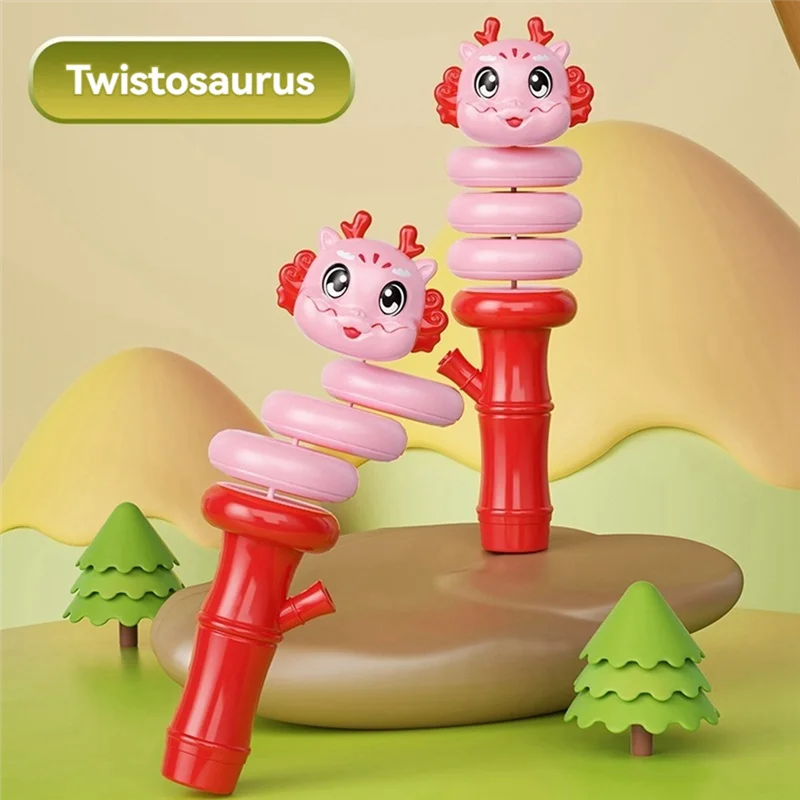 MACH-Boxed Kids Whistle  Whistle Children Cartoon  Whistle For Kids Sensory  Whistle For Holiday Twisted Dragon Pink