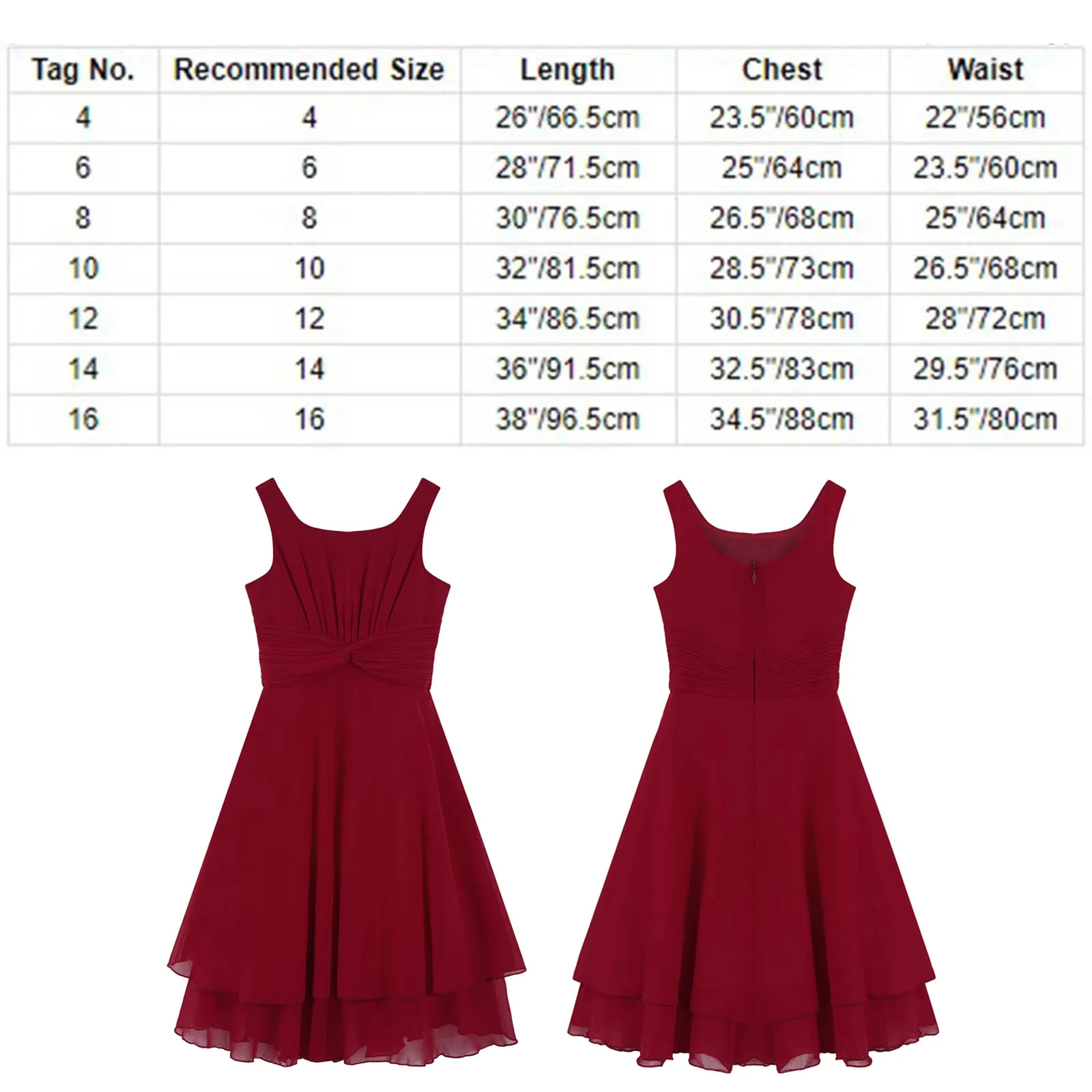 Flower Girl Dress Ruffled Chiffon Sleeveless Sparkly Rhinestone Party Dress for Princess Pageant Wedding Bridesmaid Birthday