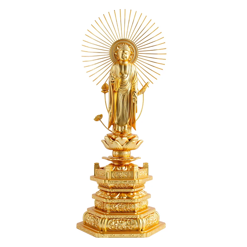 

Amitabha Imported Gold-Plated Buddha Ornament Master Hand-Made Study Desktop Safe Blessing Temple