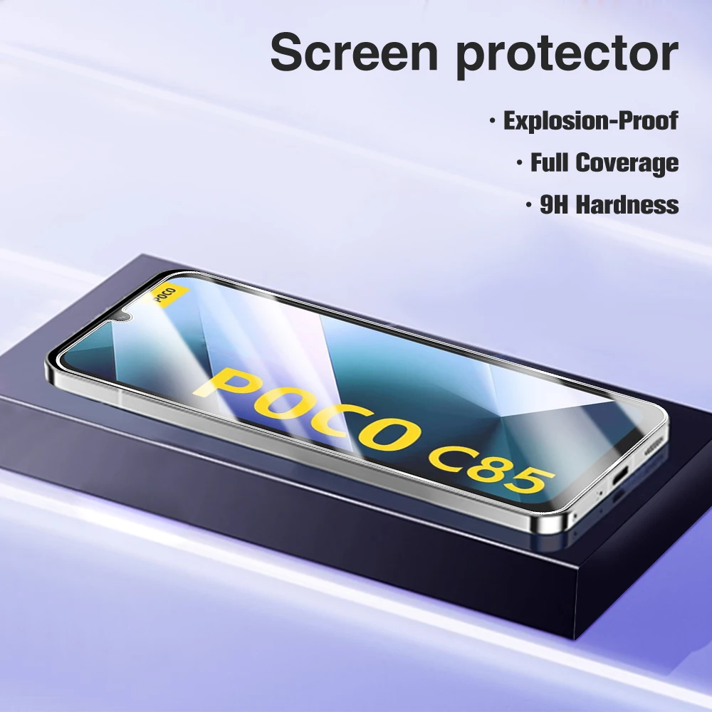 حامي الشاشة ل Xiaomi Poco C85 4G PocoPhone C 85 85C PocoC85 الزجاج المقسى الترا واضح شاتيربروف طبقة رقيقة واقية غطاء #1