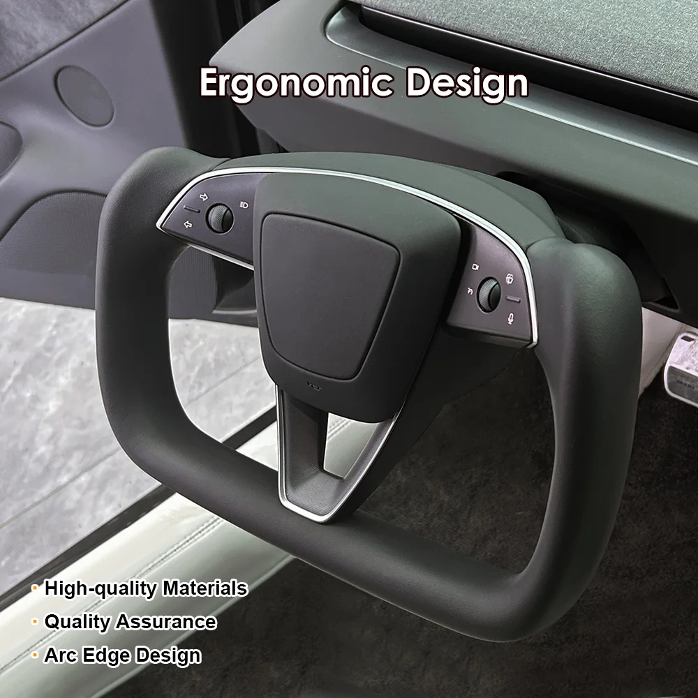 Newest 377mm Yoke Handle Model 3 Highland 2024 with Heating Yoke Steering Wheel with Stitching For Tesla Modification