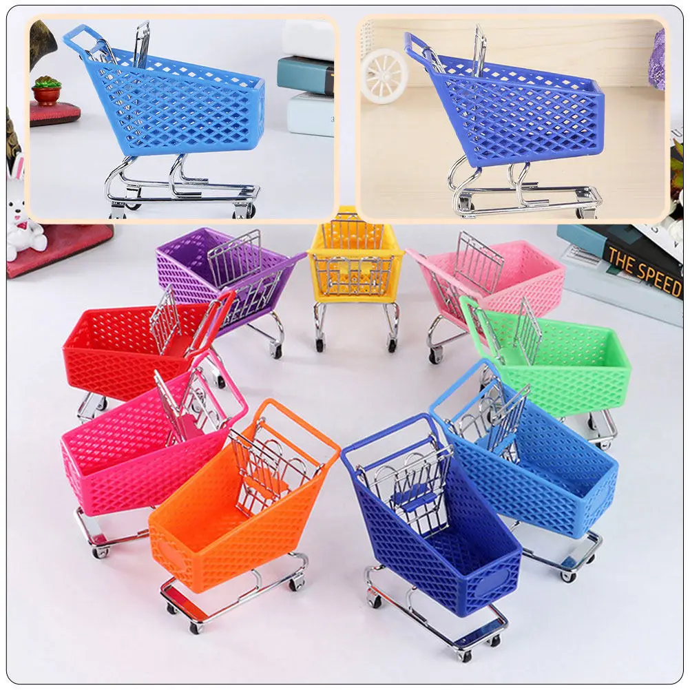 

Набор из 2 креативных мини-корзин для хранения в виде тележек, с гладкими краями, настольный органайзер для канцелярских принадлежностей и гаджетов, для демонстрации коллекций