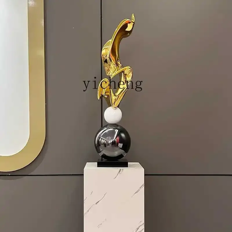 BJ-22 High-end Art Sculpture Light Luxury Geometric Floor Ornament Living Room Entrance Decoration