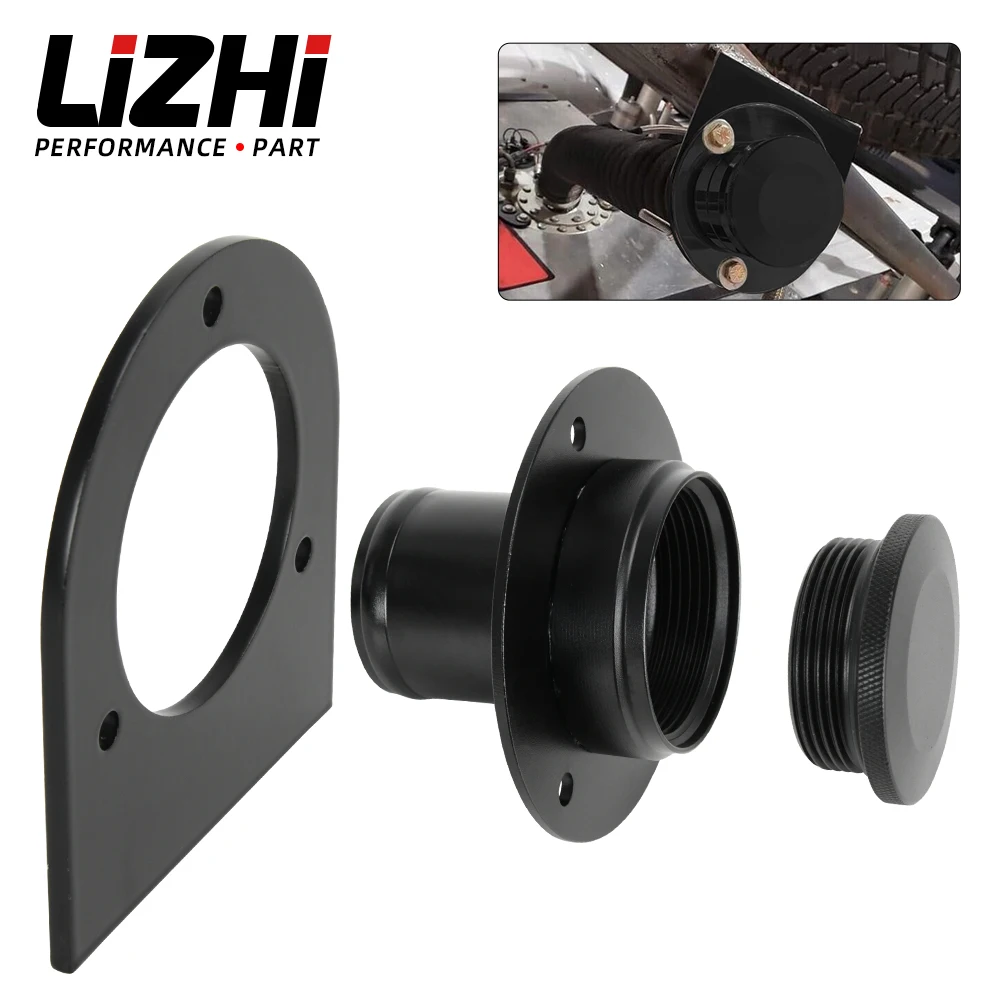 

17-2530 Алюминиевая дистанционная горловина заливной горловины топливного бака с газовой крышкой и приварным кронштейном для подключения шланга 2 дюйма, прямой горловины