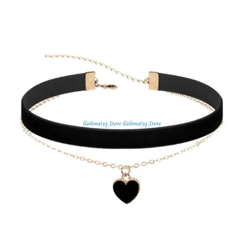573B 2 Piece Soft Cloth Chokers Necklace Layering Design Allergy Resistant Accessory For Everyday Wear