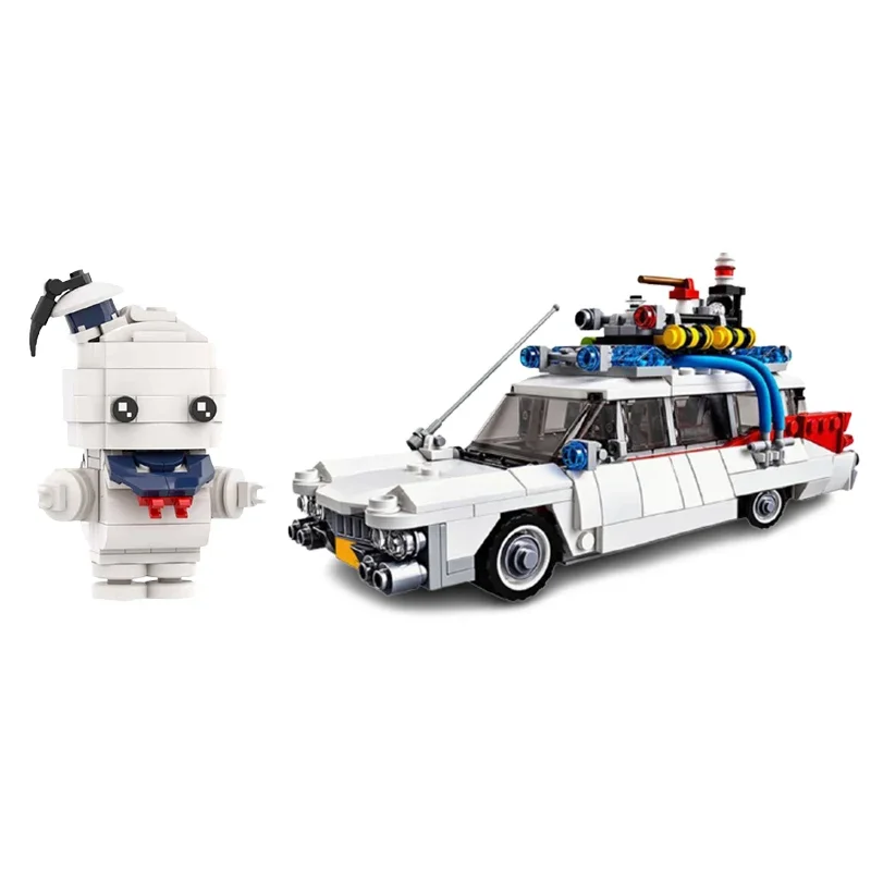 Technical Cars City Ghostbusters Ecto-1 Model Building Blocks Creators MOC Movie Vehicle Bricks DIY Education Toys For Children