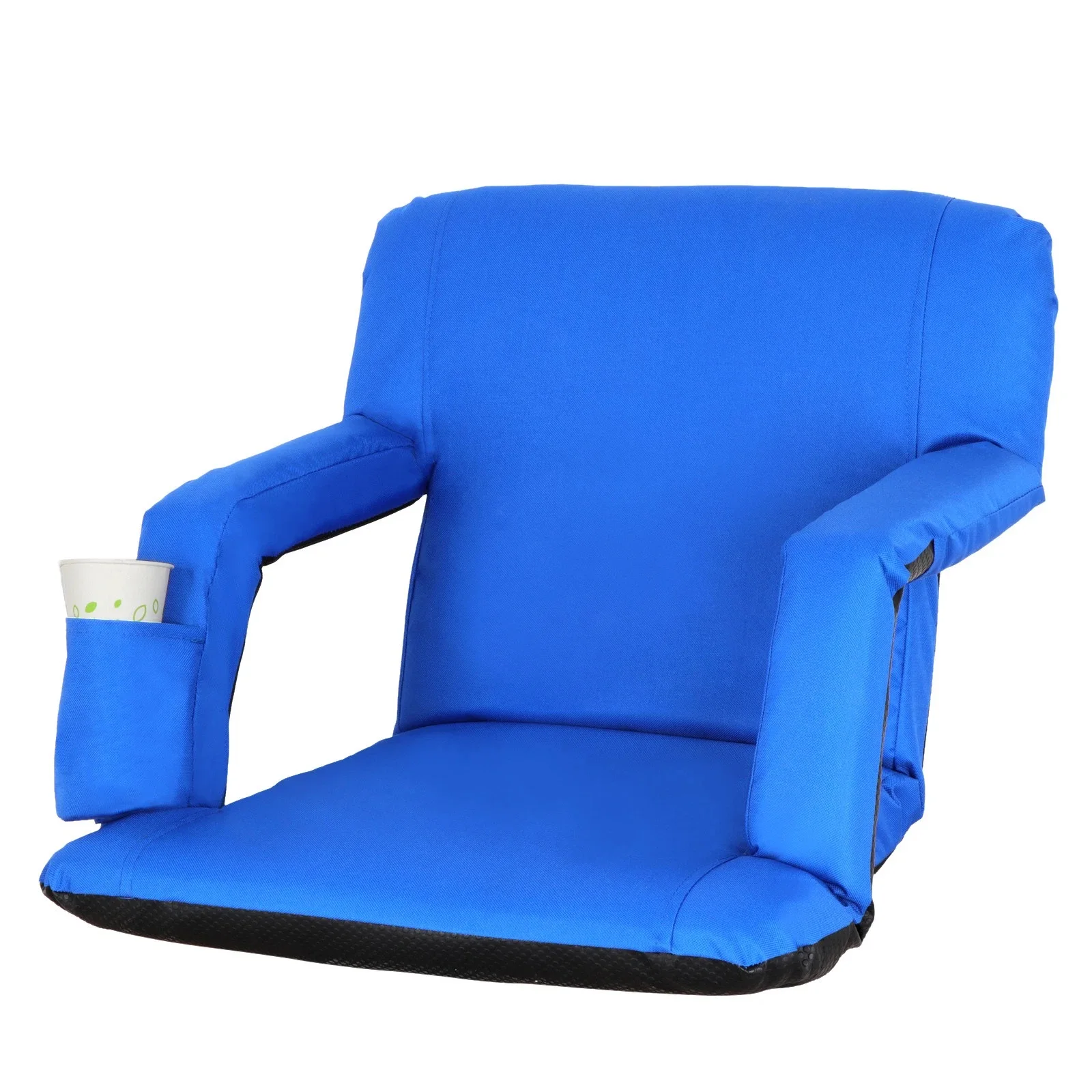 

Portable Stadium Seat Chair Reclining Seat Blue Bleachers W/5 Assorted Positions