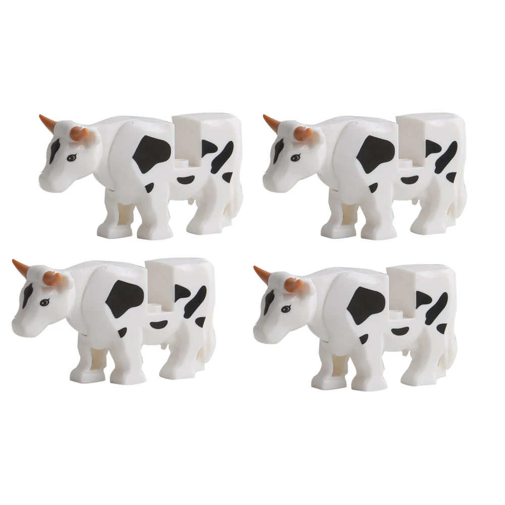 1pcs MOC Animal Cow Building Blocks Scene Buffalo Model DIY Assembly Farm Pastoral Building Scene Children's Toy Gift