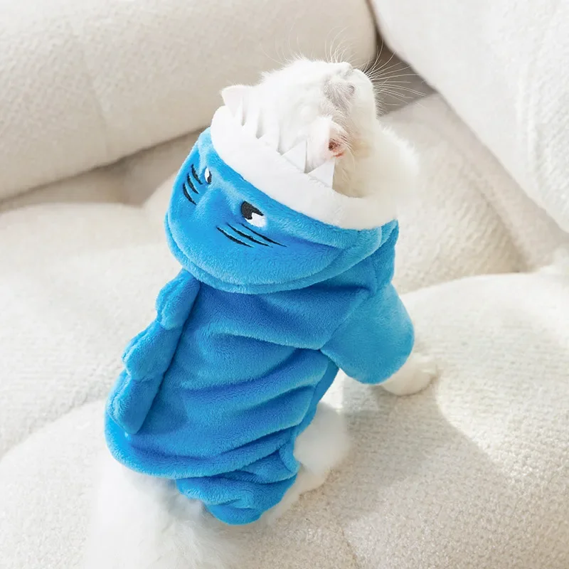 Cat Transforming Clothes Facecloth Autumn and Winter Warm Four-legged Clothes Puppy Dog Weird Pet Cat Clothes