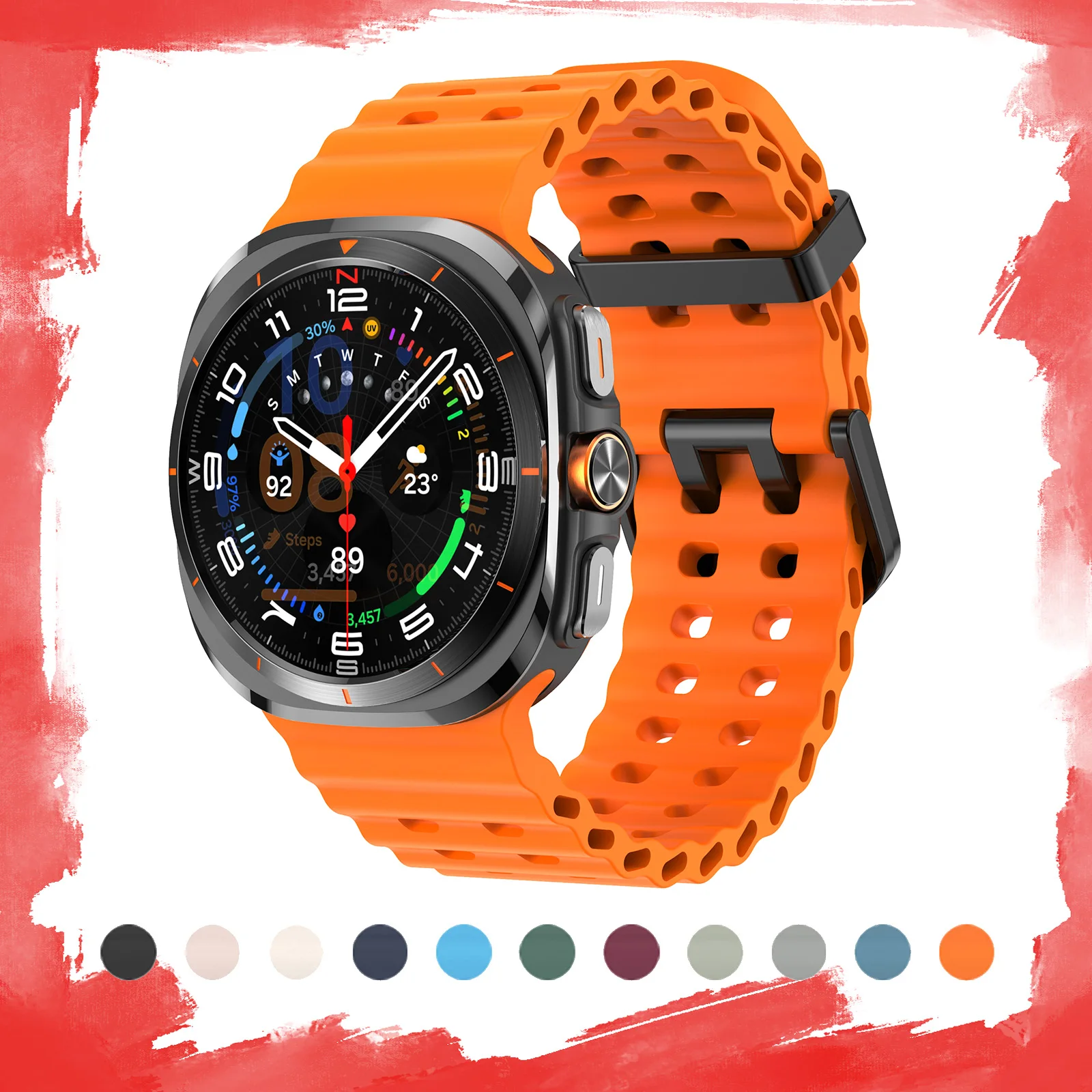 Marine Band For Samsung Galaxy Watch 7 ultra Strap 47mm Accessories Sport silicone Bracelet correa Galaxy Watch ultra Strap 47mm