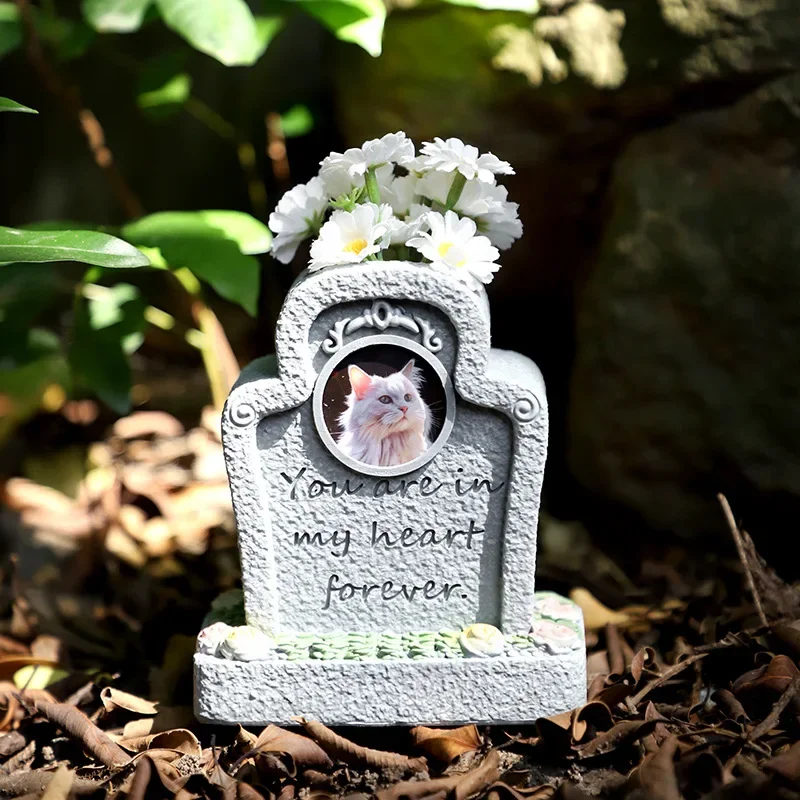 Monument Puppy Tombstone Resin Heart-shaped Memorial Stone Can Arrange Flower Pet Creative Cat Supplies Products Pet Memorial