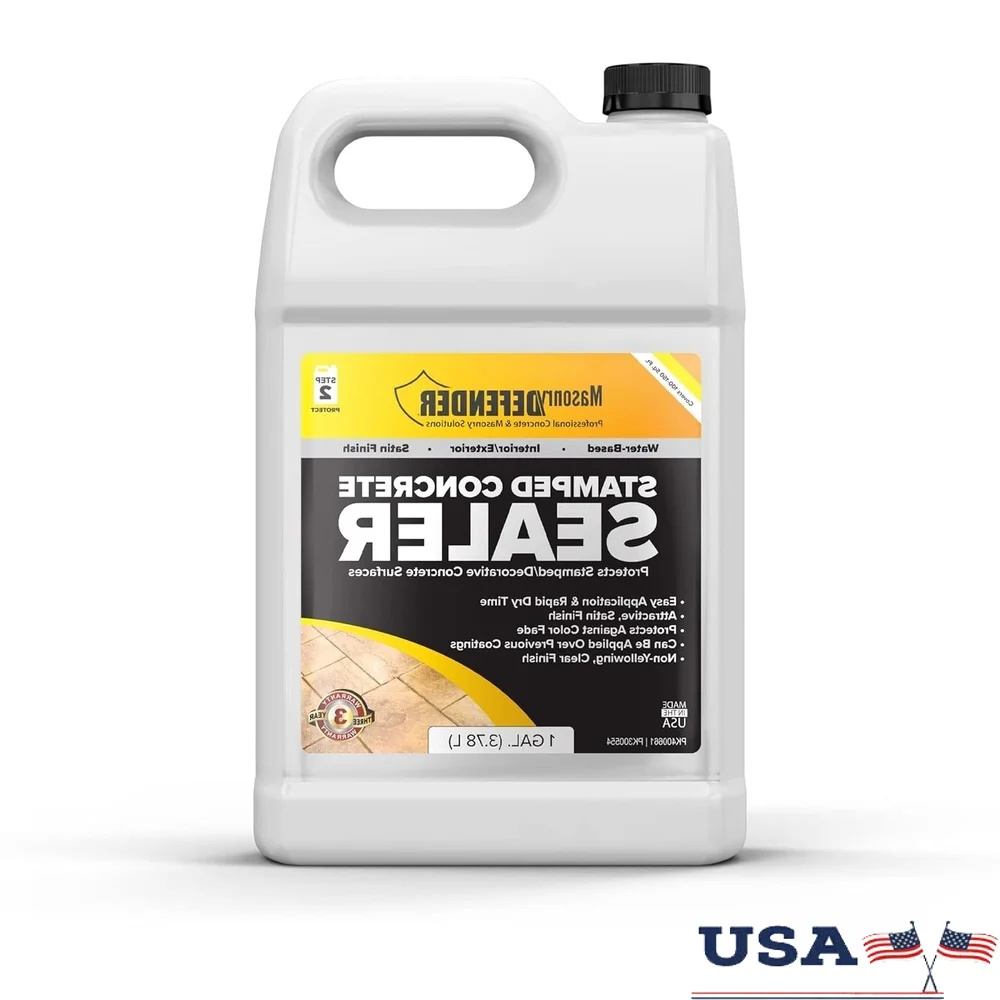 

Water-Based Satin Finish Concrete Sealer Interior Exterior Stamped Decorative Surfaces Easy Apply Quick Dry Durable Protection