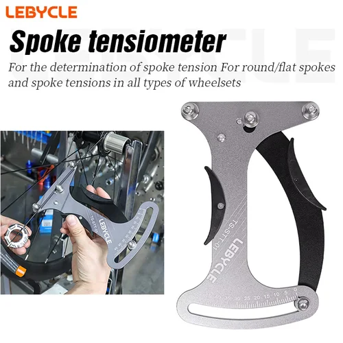 LEBYCLE CNC medidor de tensión de radios de bicicleta herramienta tensora de constructores de ruedas MTB llave de radios de carretera indicador de control preciso estable a