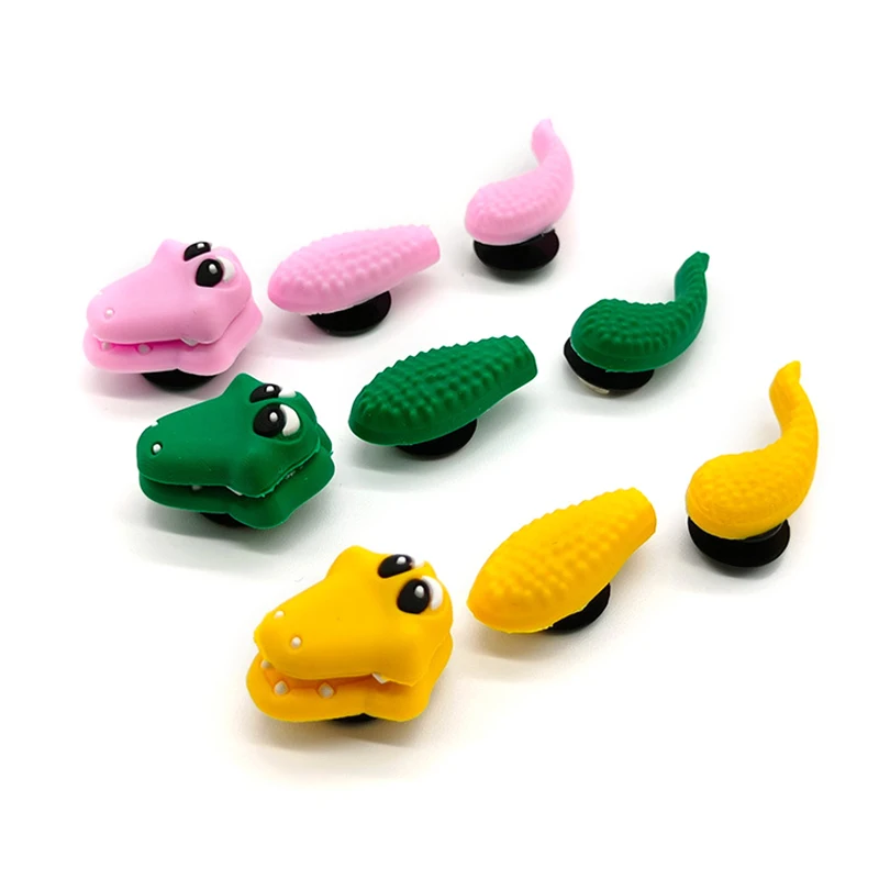 1Set Spoof Cartoon China Dragon PVC Hole Shoe Charms accessori per scarpe divertenti fai da te Fit Croc Snake decorazioni fibbia regalo Unisex