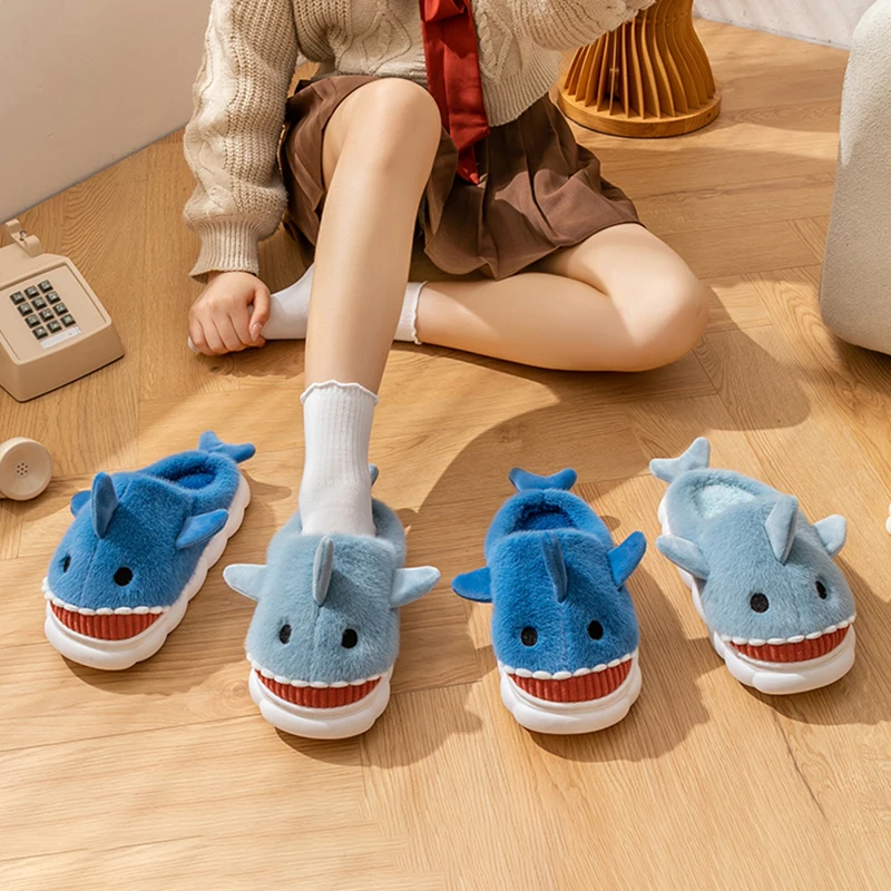 Casual Fluffy Slippers Women House Flats Cute Cartoon Designer Shoes Girls Indoor Winter Plush Warm Fashion Footwear Large Size