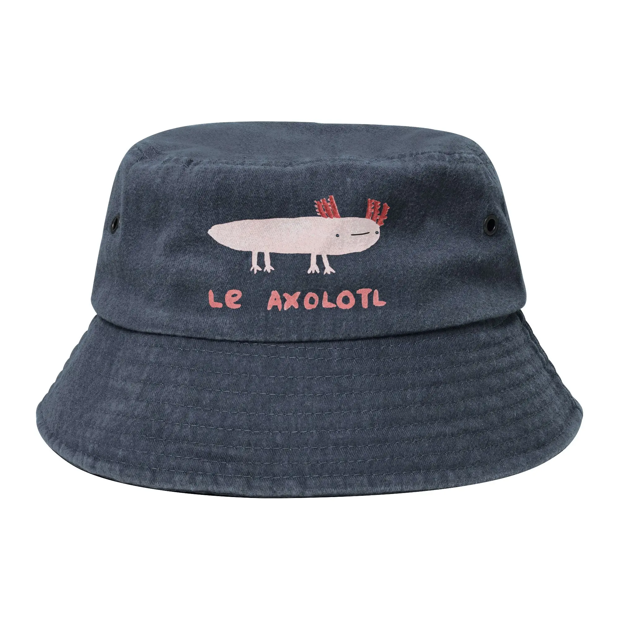 Le Axolotl Bucket Hat for Women Vocation  Sun Hat Harajuku Foldable for Outdoor Sport Fishing Fisherman Hat Bob Hat