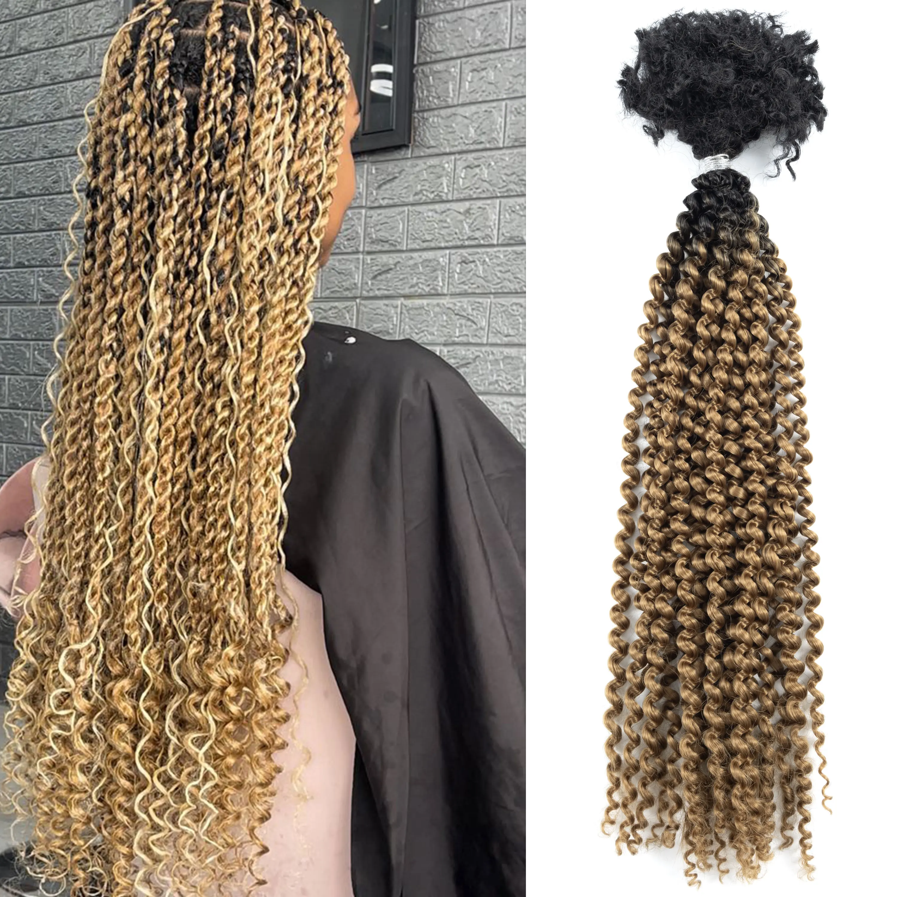 تسمية خاصة # T1B-27 أومبير اللون عذراء مزيج الشعر ملحقات الشعر الاصطناعي السائبة للمرأة السوداء