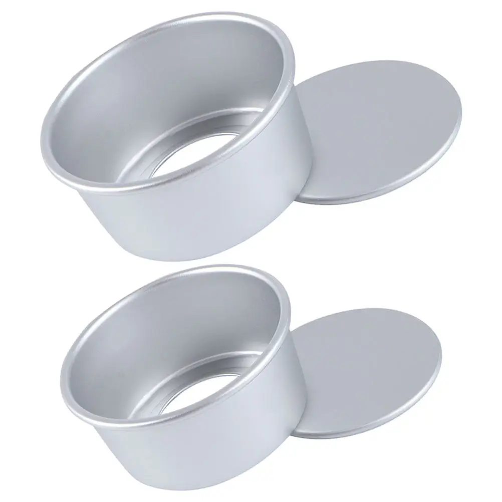 2Pcs Anodized Round Cake Pans Aluminum Alloy Removable Bottom Deep Nonstick Baking Mold for Household Oven Use Chiffon Mousse