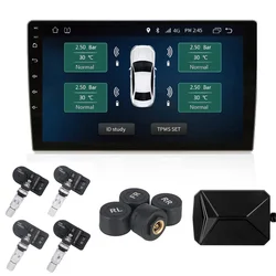 Tire Pressure Monitoring System USB Android Car TPMS With 4 Sensors Wireless Transmission TPMS Android Navigation Alarm System