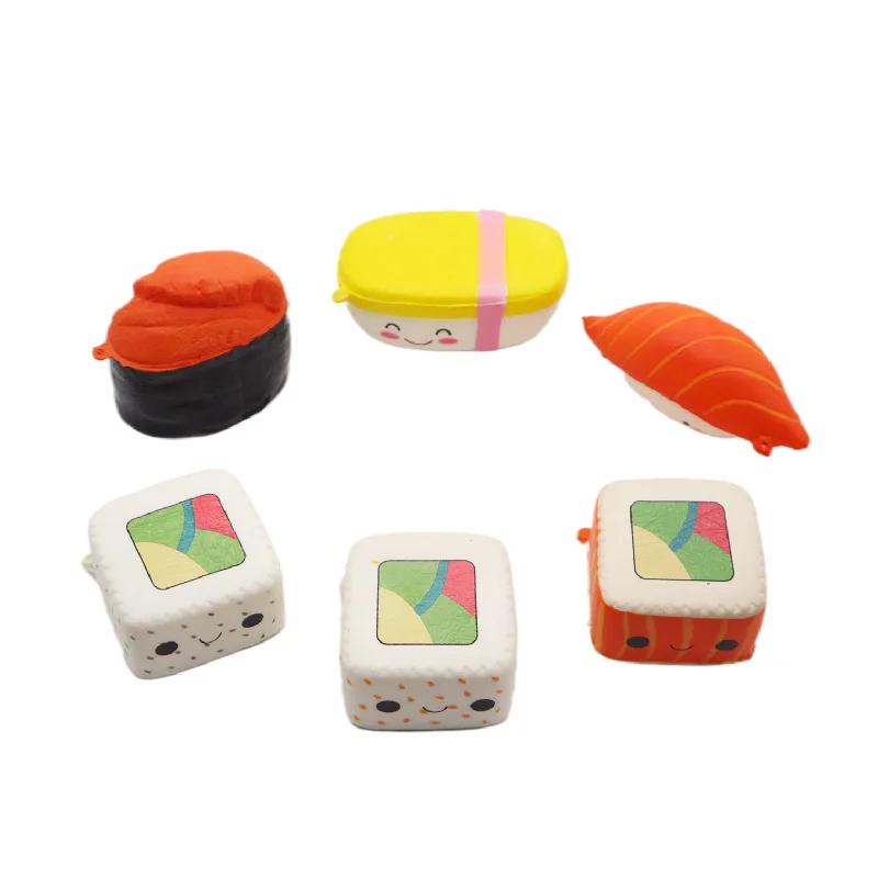 Giappone Squishy Sushi Squishy Simulazione alimentare Crema a lenta crescita Profumo Morbido Giocattolo da spremere Sollievo dallo stress Divertimento per il regalo del capretto