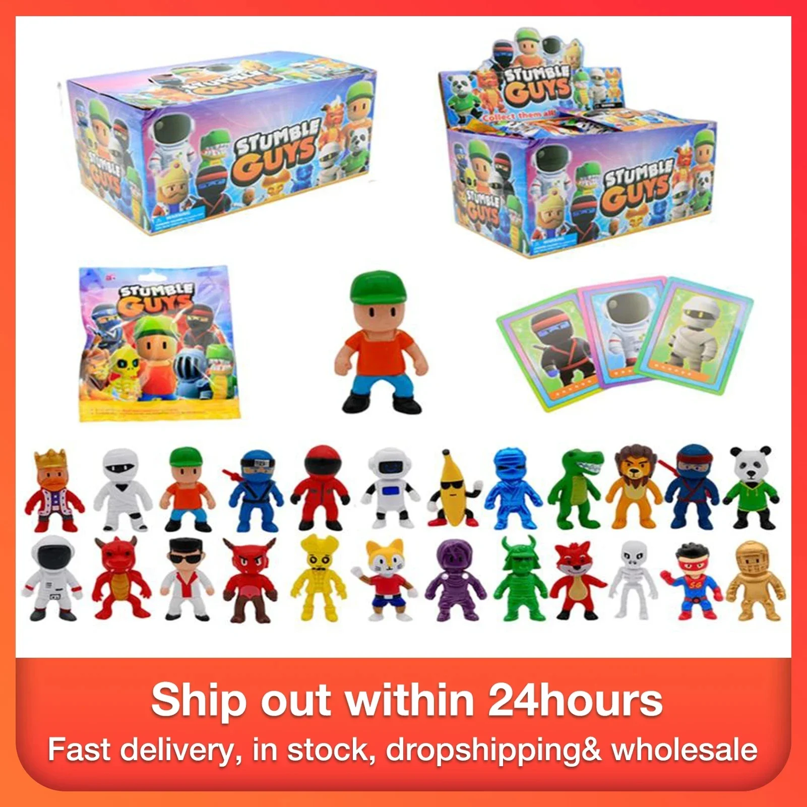 Stumble Guys Figures | 24PCS Realistic Mini Game Character Model Kit | Children Colorful Collectible Toys Portable Table Decor