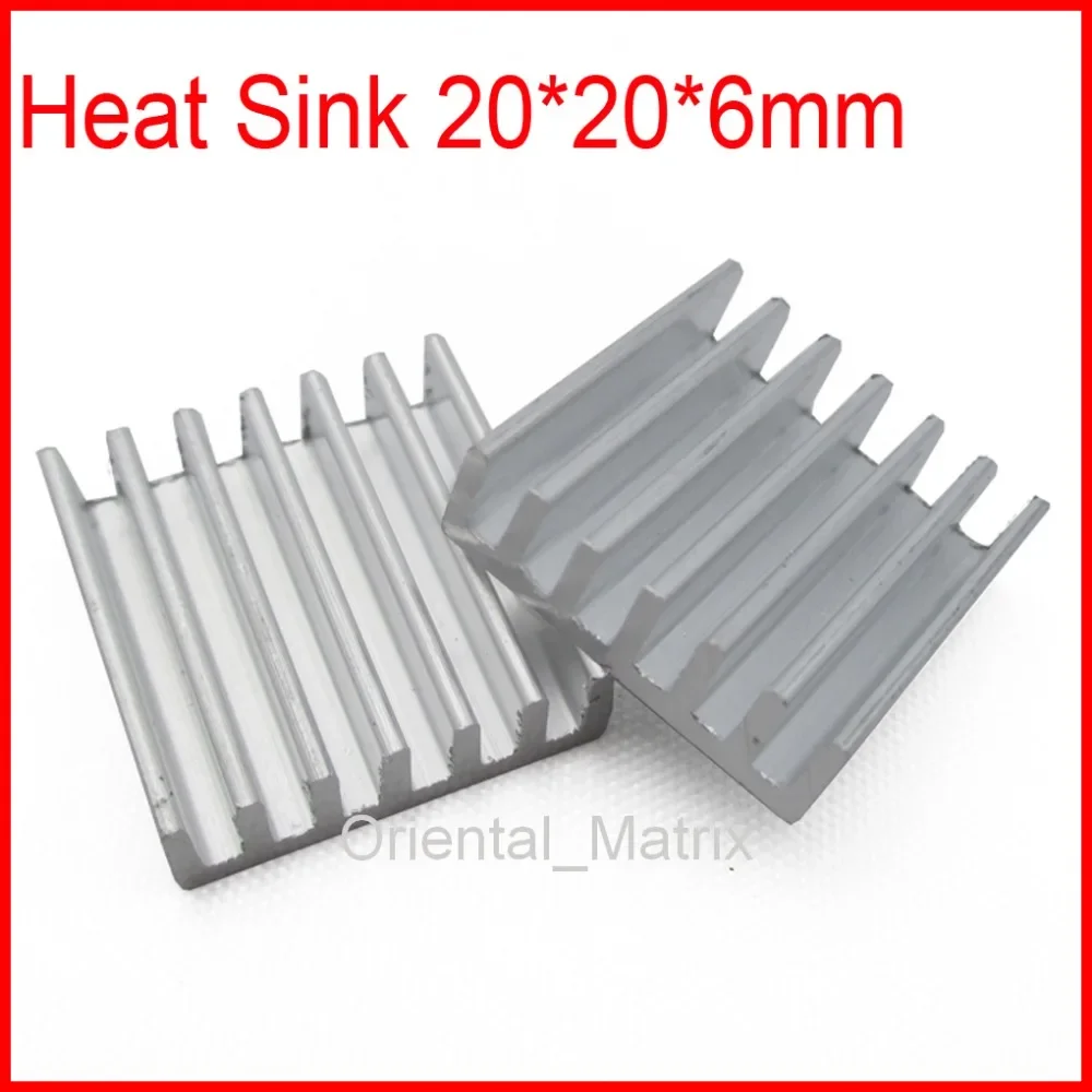 20pcs HeatSink Heat Sink Radiator 20*20*6mm Small Radiator - Silver