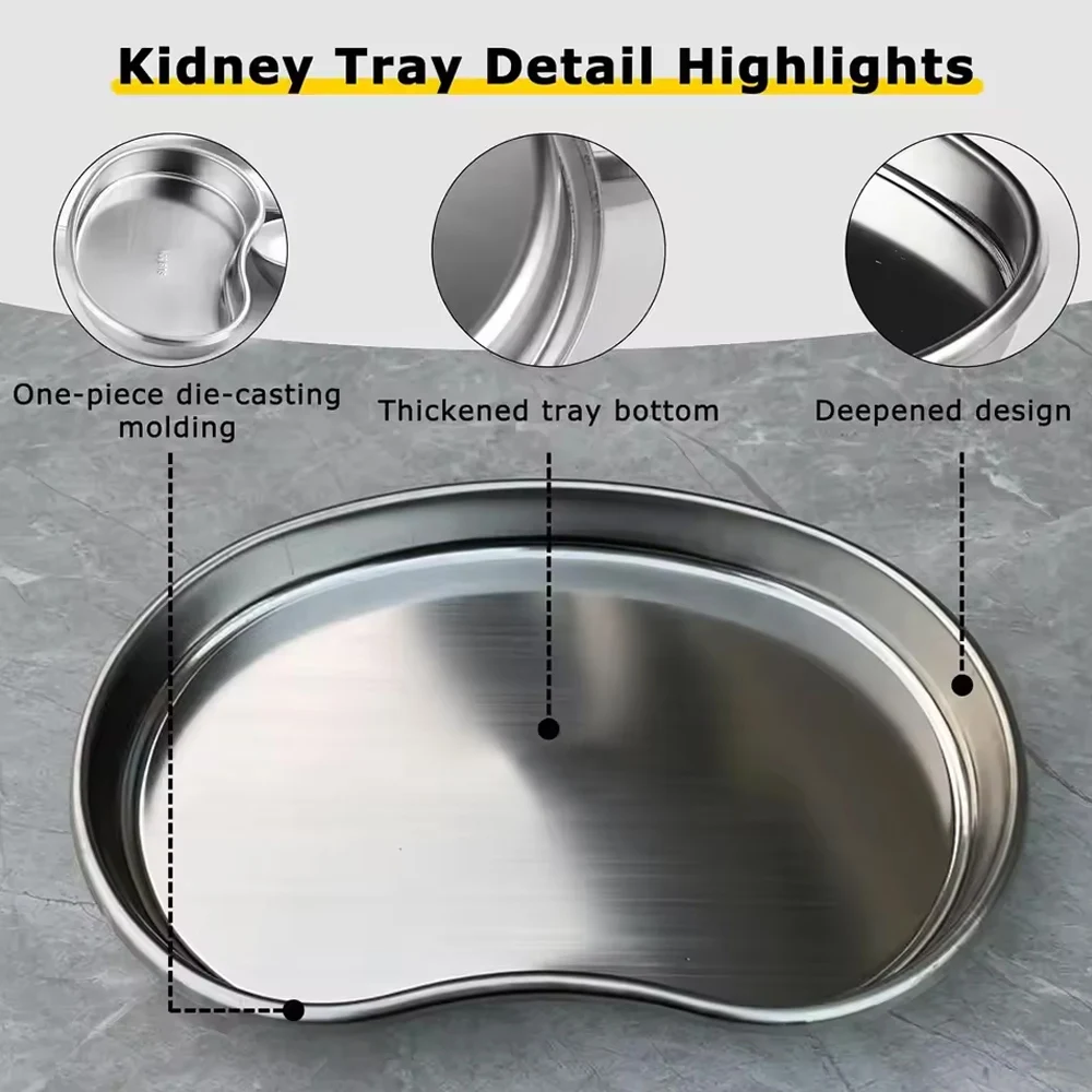 

S Size Stainless Steel Sterilization Surgical Medical Dental Instruments Bending Tray Disinfection Plate for Eyebrow Lip Tattoo