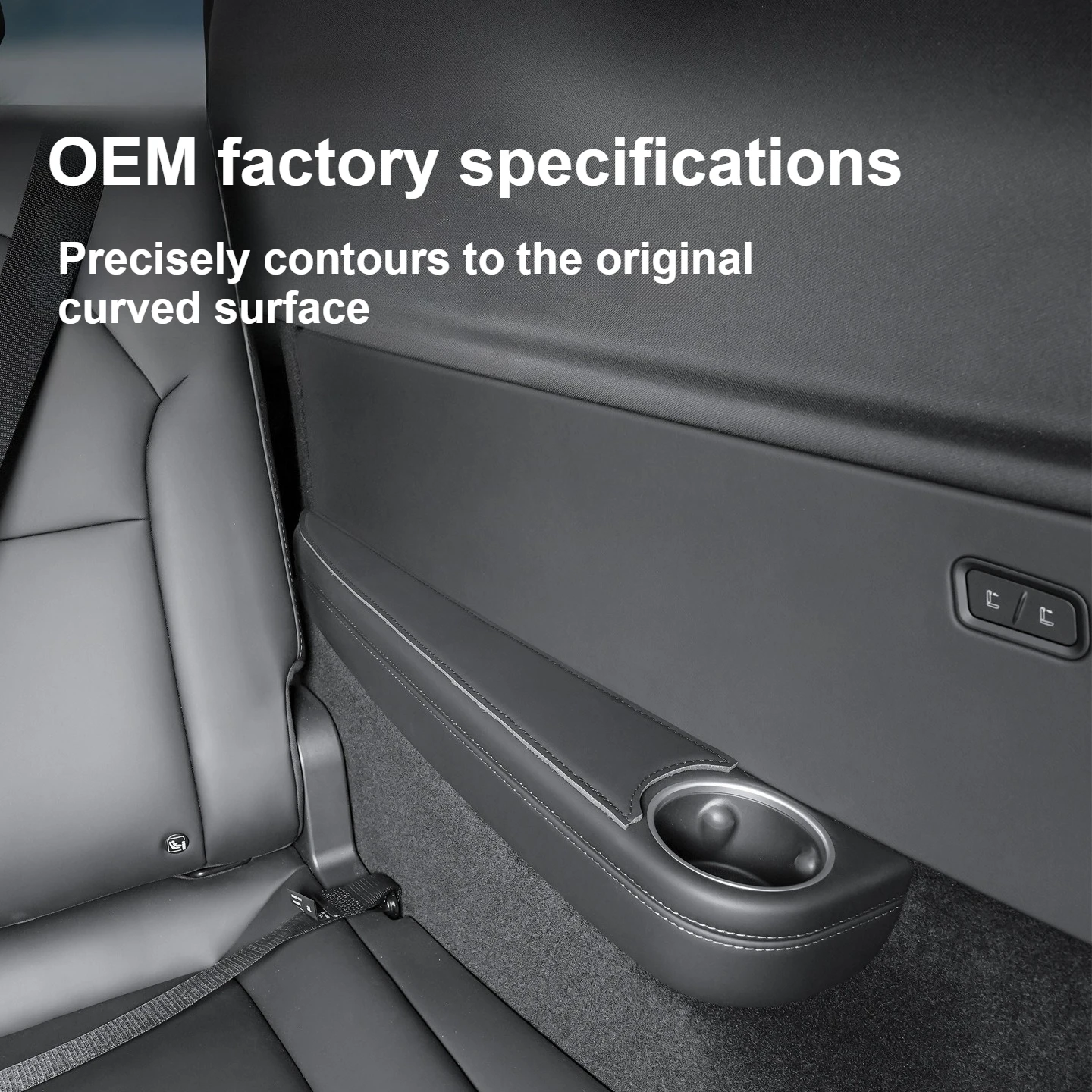Third Row Armrest Pads for Tesla Model YL 6-Seater YL PU Leather Seat Side Anti-Scratch Protection Cover Non-Adhesive Sticker