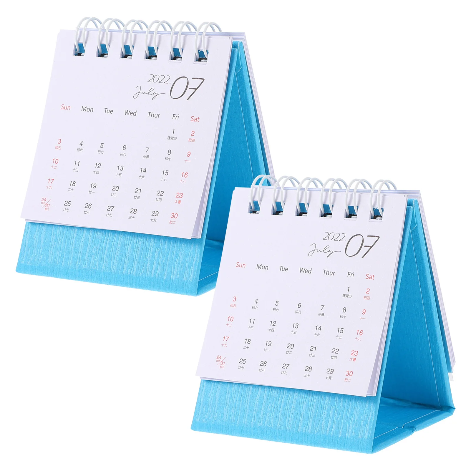 

2Pcs Mini Desk Calendars Simple Practical Design Thick Paper Office Home 2022 Desktop Planner Calendar Paper Calendars