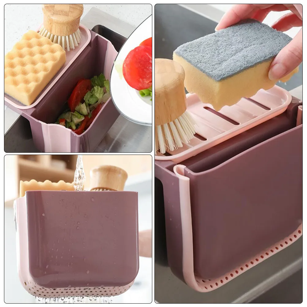 

Stretchable Drain Basket Multipurpose Kitchen ganizer Waste Rack Storage Fast Water Drainage Hollow Design Practical