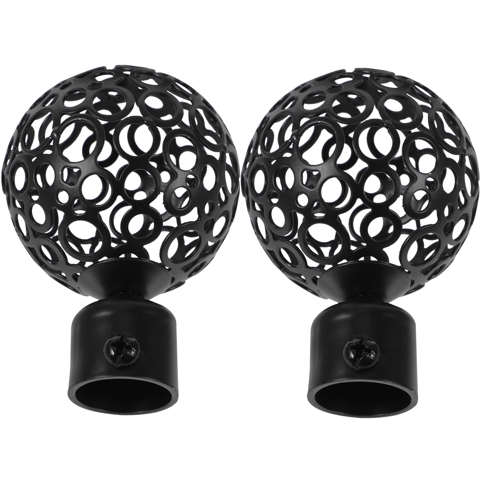 2 Pcs Curtain Rod Accessories Handy Long Use Unique Shape Home Decoration Curtain Rod End Finials Knobs Brown Window