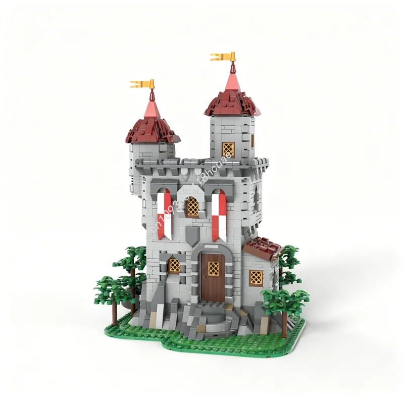 

1600 деталей MOC Замок Львиных рыцарей: модель поселения, конструктор, рождественский подарок, игрушка, архитектурная модель, креативный конструктор, развивающий набор