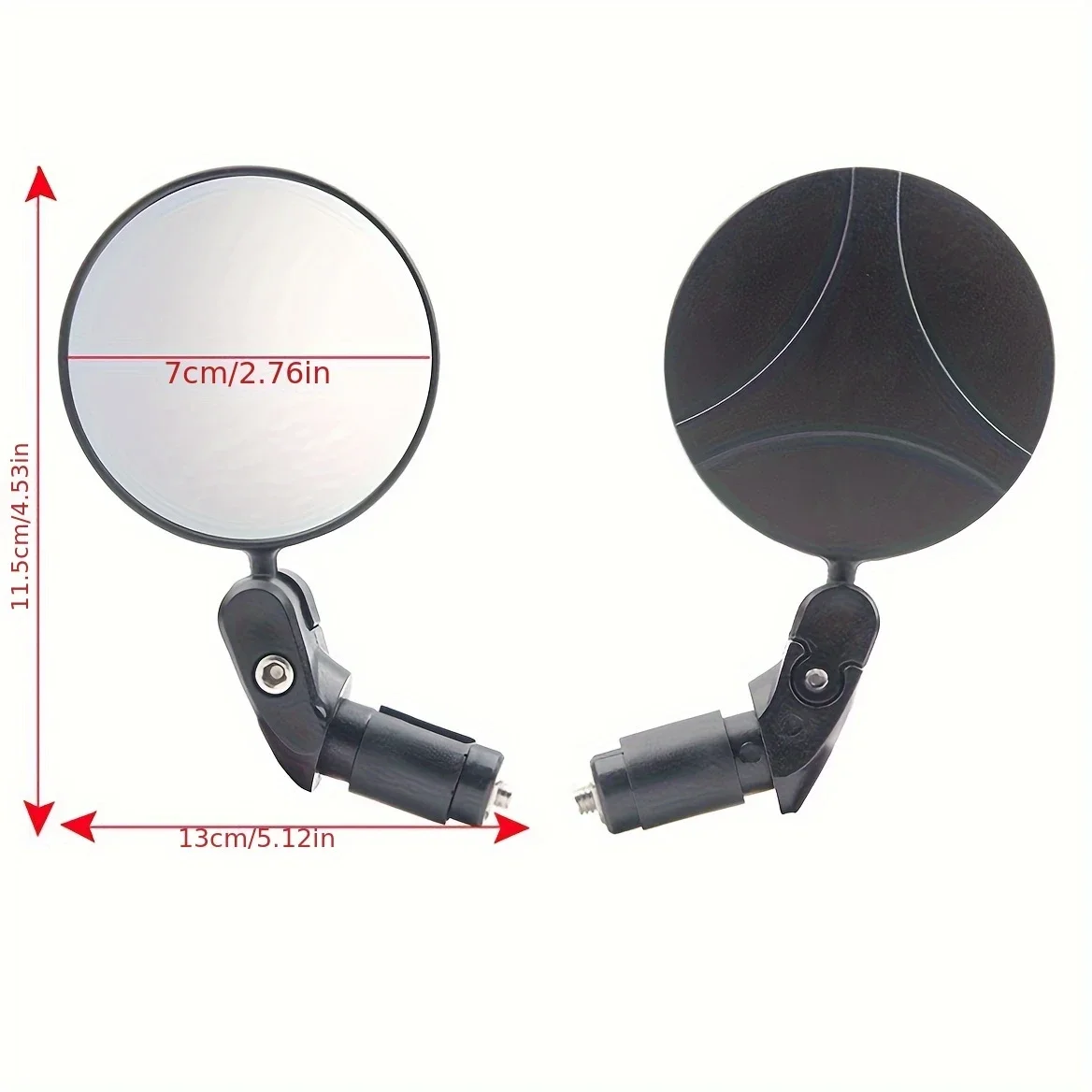 1pair Bicycle Rearview Mirror 360 Rotation Adjustment For Motorcycle Electric Bike Handlebar Reflective Mirror Accessories