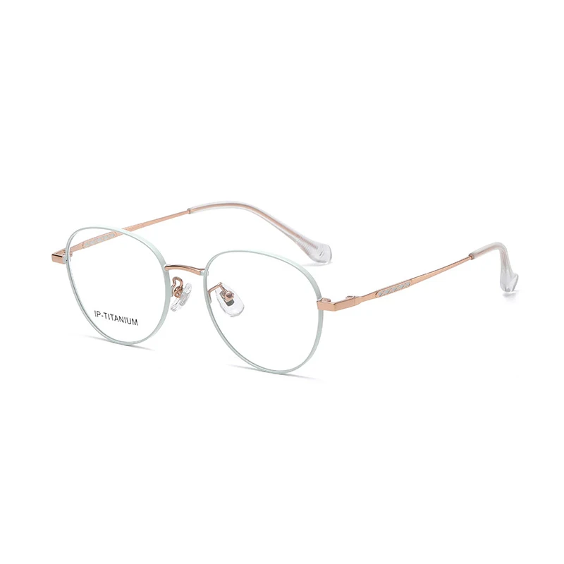 Titan-Brillengestell, klein, rund, optisch, für Studenten, trendig, für hochgradige Linse, austauschbare Myopie-Linse, Retro, Damen und Herren – Detail 6