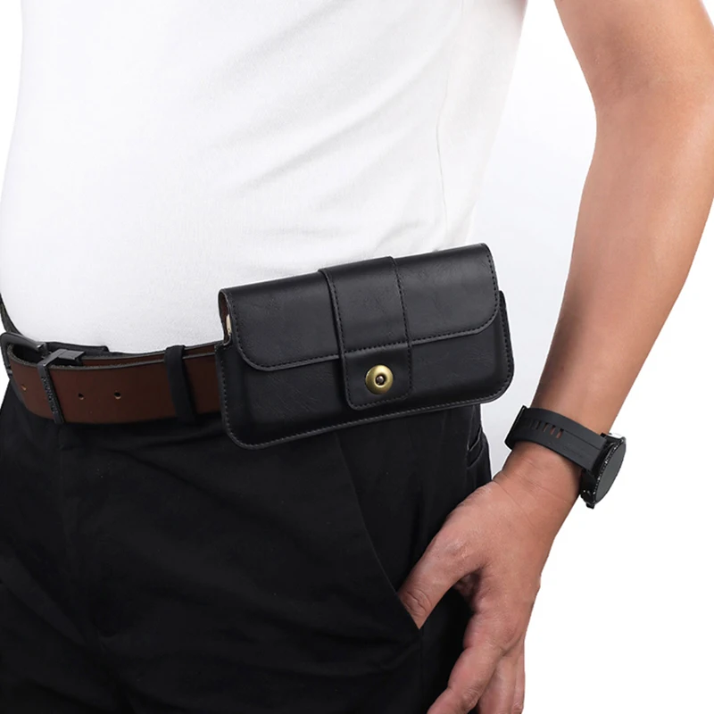 Leather Phone Belt Clip Case Men Waist Bag For Samsung Galaxy A15 A25 A35 A55 A14 A34 A54 A13 A23 A33 A53 A12 A52 Holster Pouch