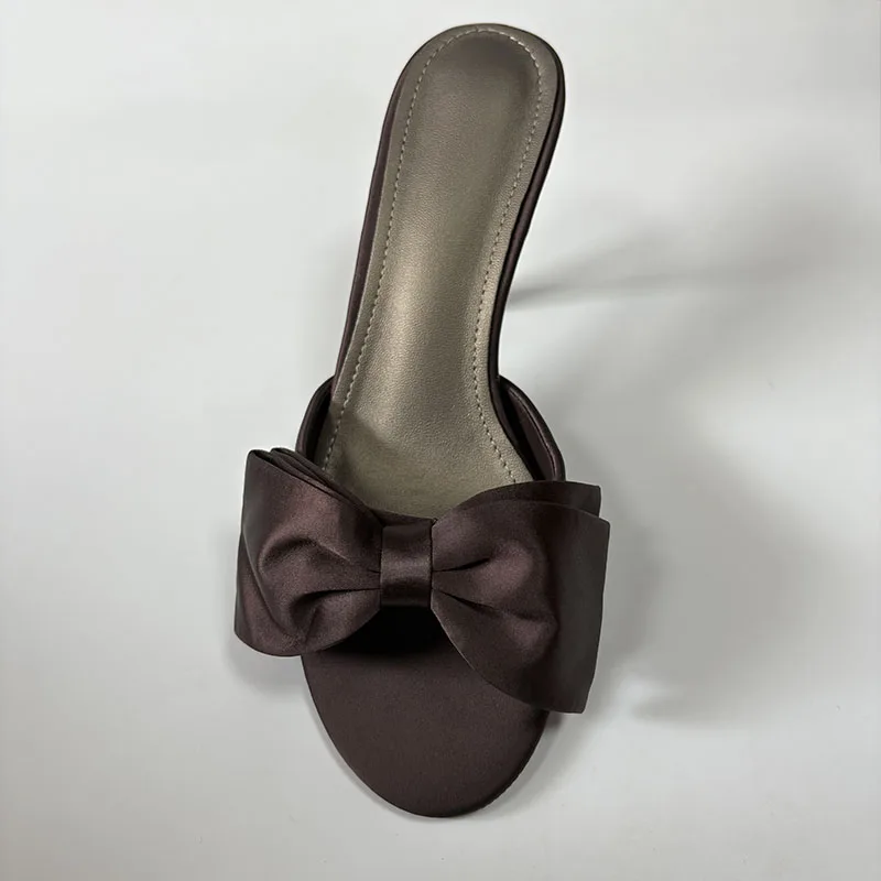 

Lady/2026, новые элегантные женские туфли-лодочки, модные женские свадебные туфли на высоком каблуке с узлом-бабочкой и круглым носком, женские туфли на тонком каблуке