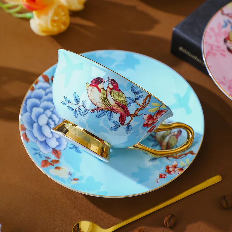 Ceramic bone China coffee cup  and saucer set Vintage English afternoon tea set gift box set wedding gift