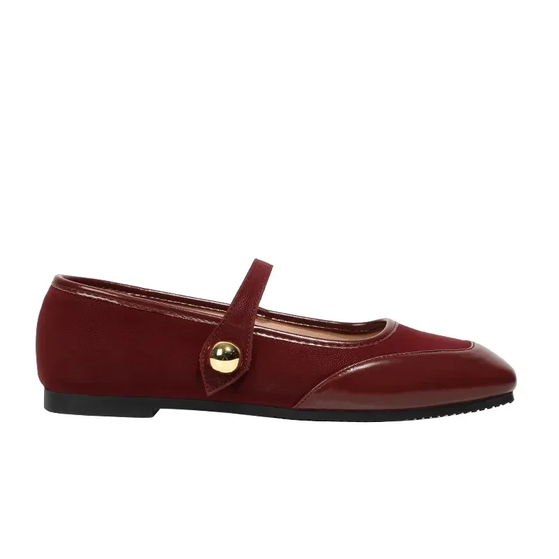 

2025 Autumn New Women's French retro soft PU leather shoes light mouth soft sole simple flat sole shoes for women