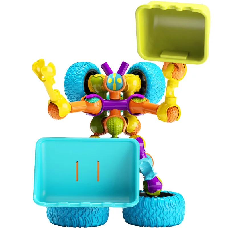 ของเล่นเด็กที่มีมือเปลี่ยนได้อเนกประสงค์โครงกระดูกร่วมบล็อกมัลติฟังก์ชั่ DIY สร้างสรรค์ประกอบปริศนาของขวัญ