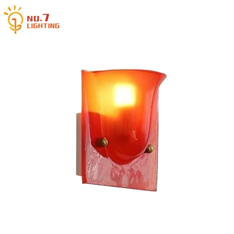 

French Retro Medieval Stained Resin Wall Lamp LED G9 Atmosphere Modern Wall Sconces Home Decor Living Room Bedroom Bedside Study