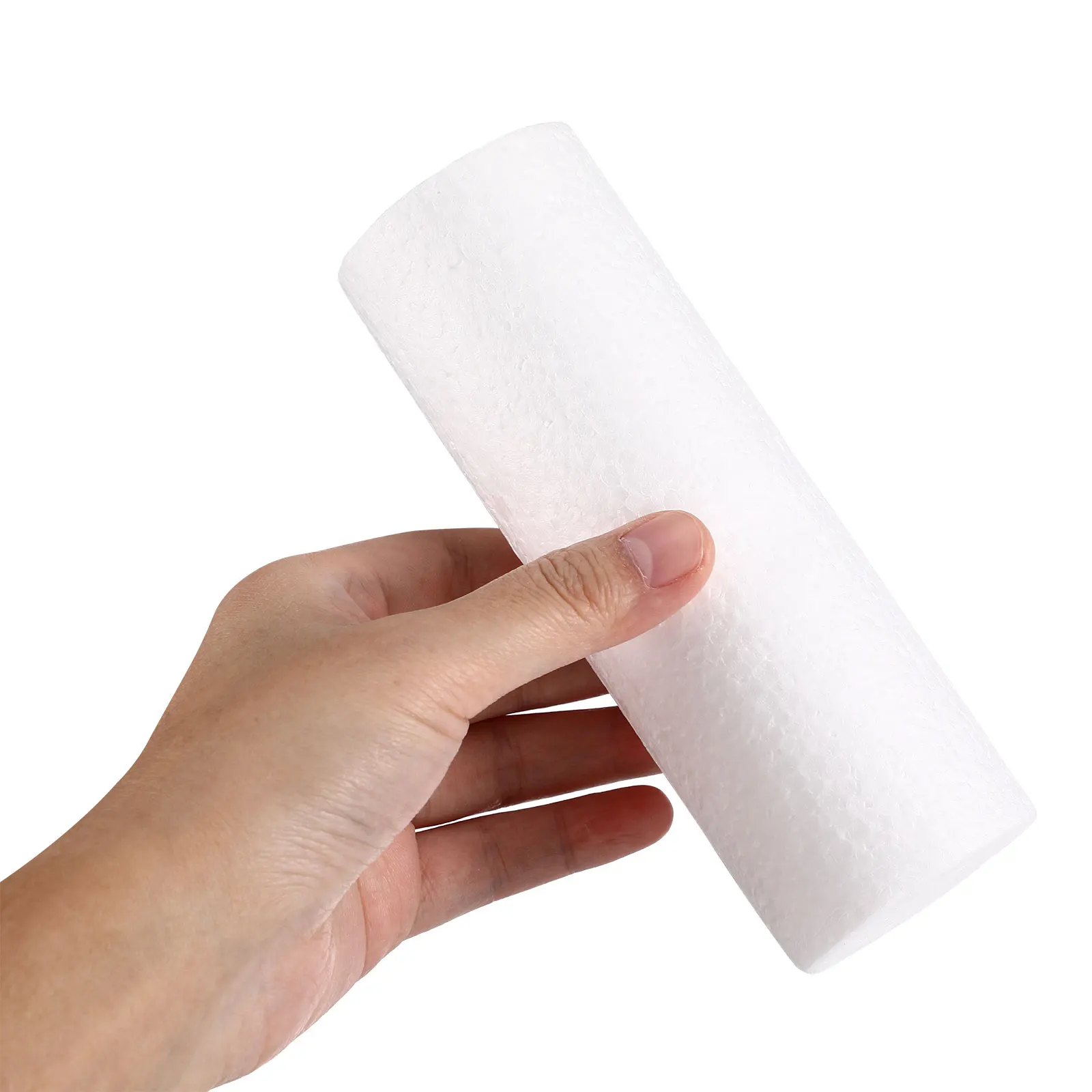 Świąteczne cylindry dekoracyjne 6 szt. 15 cm białe polistyrenowe ozdoby do rękodzieła DIY do dekoracji domu na święta